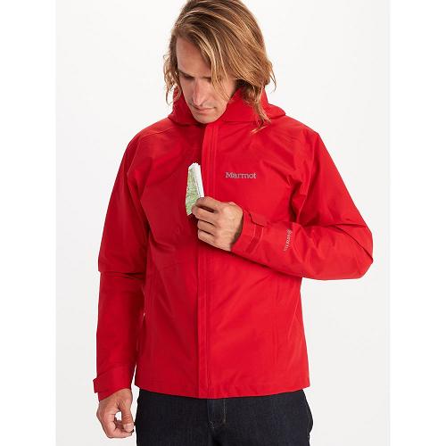 Marmot Rain Jacket Red Yellow NZ - Minimalist Jackets Mens NZ4752160